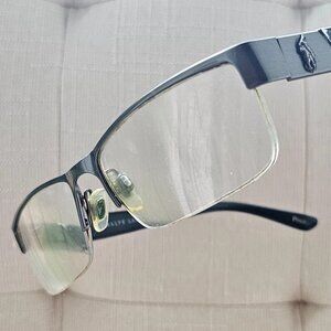 Polo Ralph Lauren Men Eyeglasses Frame Black Tone Half Rim Eye Wear Glasses